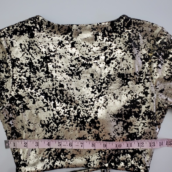 NWT Meraki Gold Black Velvet Wrap Top size M - Picture 3 of 16